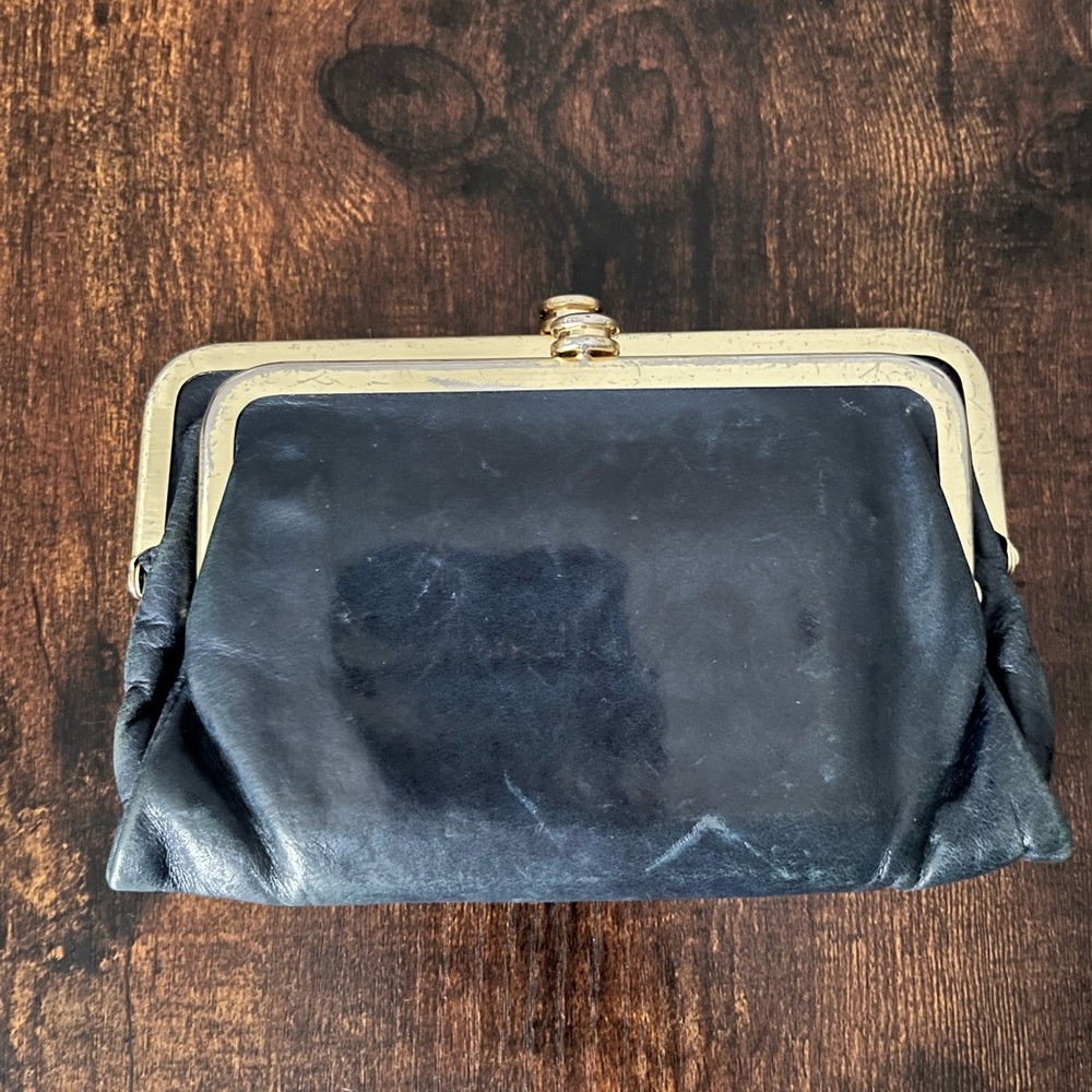 HOBO Midnight Blue Leather Clutch